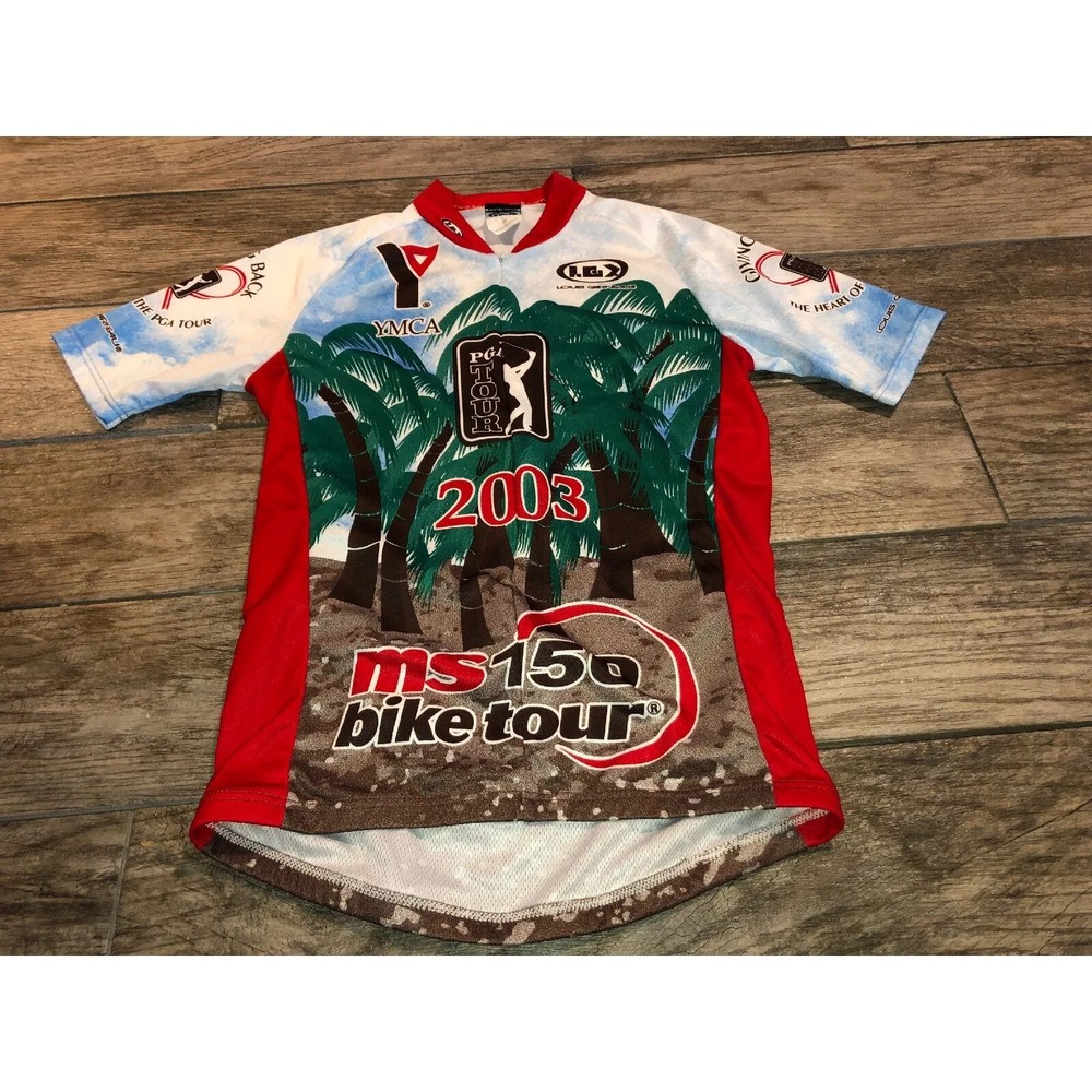 Louis Garneau Cycling Jersey 2003 PGA Tour Bikeβ Tour Sz Small 1/2 Zip